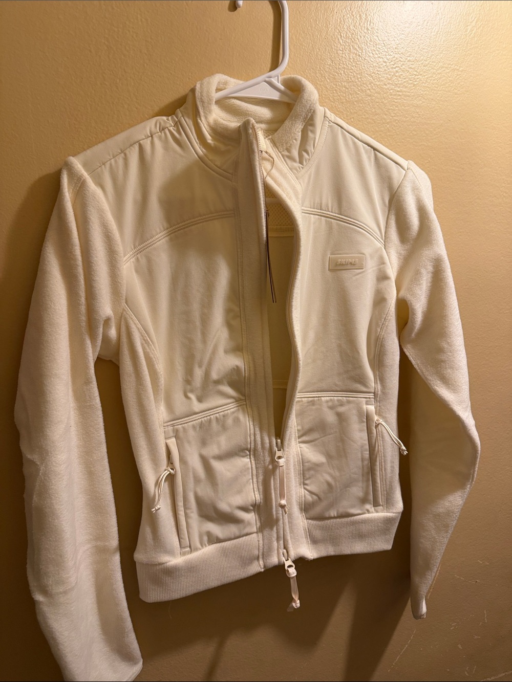 SKIMS Cream Teddy Zip-Up Jacket